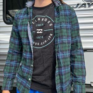 Green plaid American Eagle flannel
